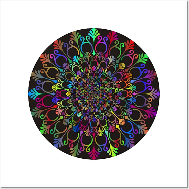 Multicoloured art deco style vortex 2 Wall Art by Montanescu